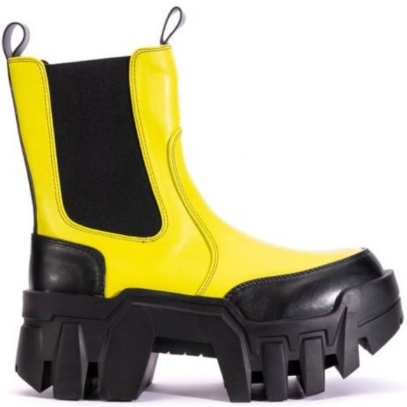 AZALEA WANG " READY FOR THE WORLD " CHUNKY BOOT IN LIME ( BRAND NEW !!! ) - Picture 3 of 6